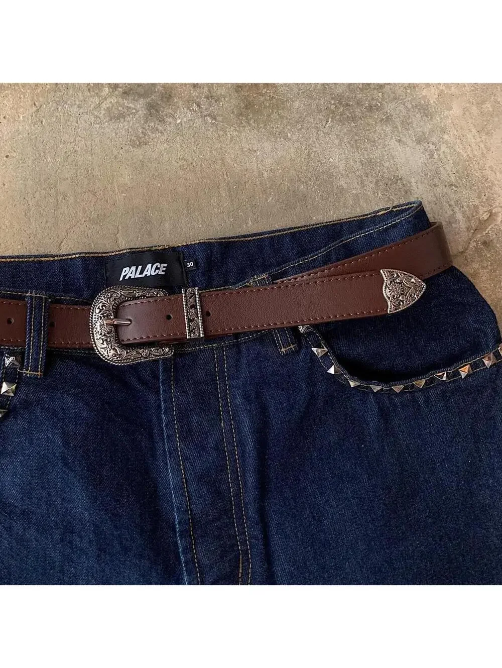 American Western vintage style brown belt. 41 inches length. 1 inch width